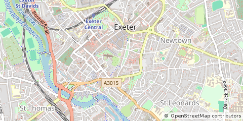 Map of Exeter, Devon