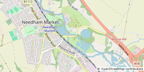 Map of Needham Market, Suffolk