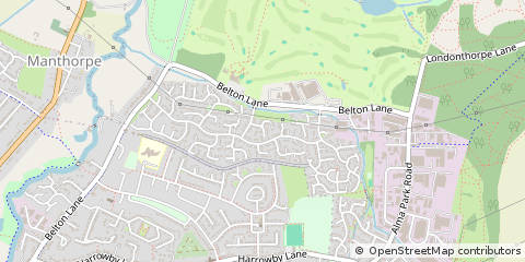Map of Grantham, Lincolnshire