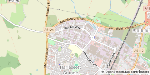Map of Harlescott Shrewsbury, Shropshire