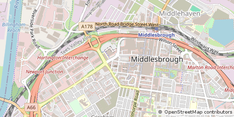 Map of Middlesbrough, Cleveland