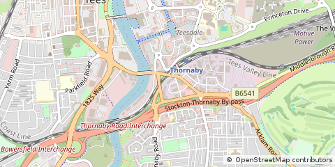 Map of Stockton-on-Tees, Cleveland
