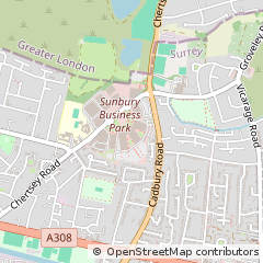 Map of Sunbury on Thames, Middlesex