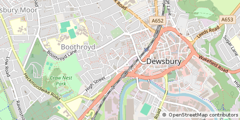 Map of Dewsbury, West Yorkshire