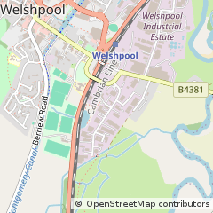 Map of Welshpool, Powys