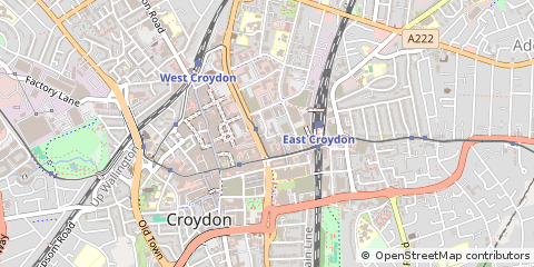 Map of Croydon, Surrey