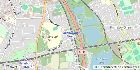 Map of Farnborough, Hampshire