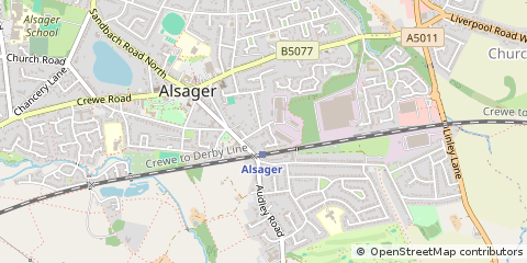 Map of Alsager, Stoke-on-Trent