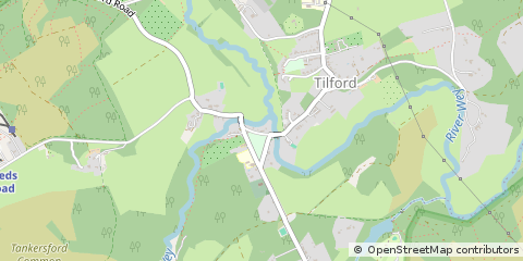Map of Tilford, Surrey