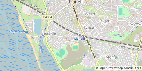 Map of Llanelli, Dyfed