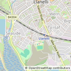 Map of Llanelli, Dyfed
