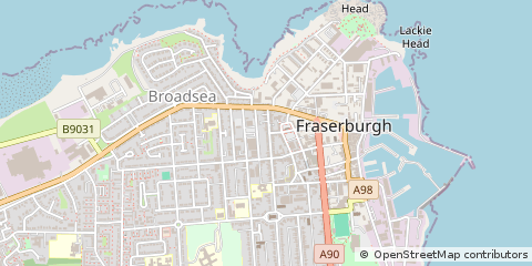 Map of Fraserburgh, Aberdeenshire