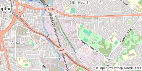 Map of Wolverhampton, West Midlands