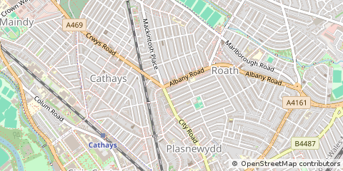 Map of Cardiff, South Glamorgan