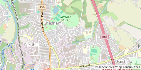 Map of Bury, Lancashire