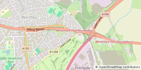 Map of Gateshead