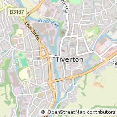 Map of Tiverton, Devon