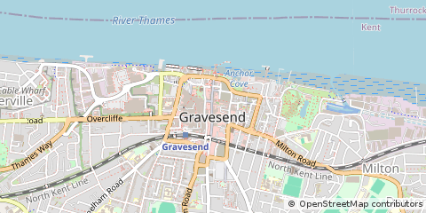 Map of Gravesend, Kent