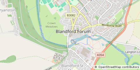 Map of Blandford Forum, Dorset