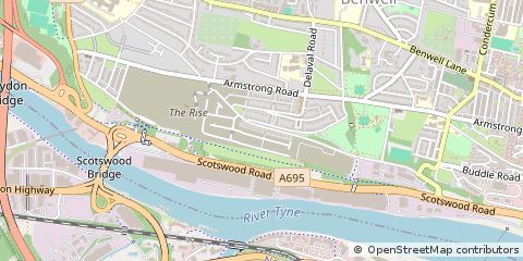 Map of Newcastle Upon Tyne, Tyne and Wear