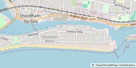 Map of Shoreham by SEA, South East England