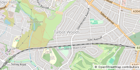 Map of Bournemouth, Dorset