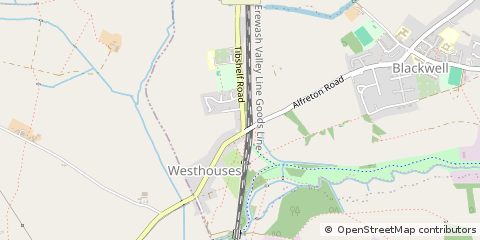 Map of Alfreton, Derbyshire