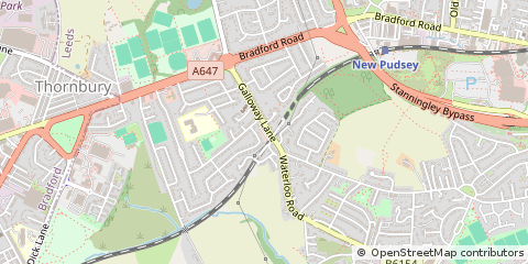 Map of Pudsey, West Yorkshire
