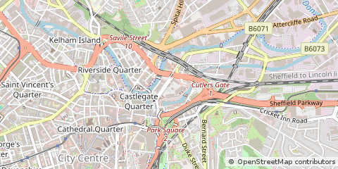 Map of Sheffield, South Yorkshire