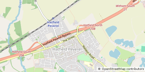 Map of Hatfield Peverel, Essex