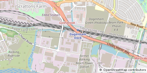 Map of Dagenham, Essex