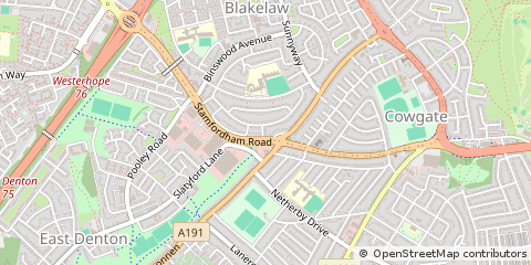 Map of Newcastle Upon Tyne, Tyne and Wear