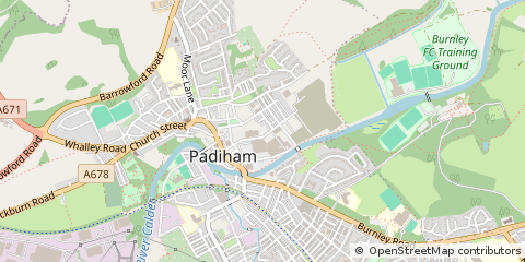 Map of Padiham, Lancashire