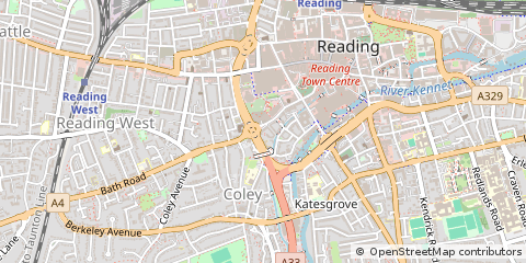 Map of Reading, Berkshire