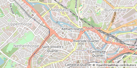 Map of Sheffield, South Yorkshire