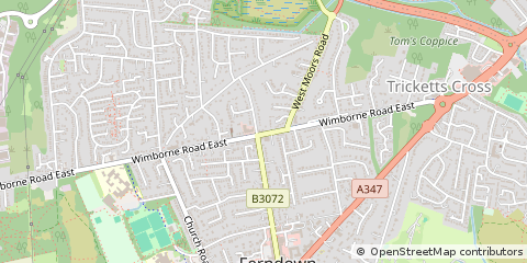 Map of Ferndown, Dorset