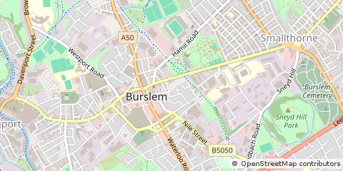 Map of Burslem, Stoke-on-Trent