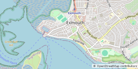 Map of Exmouth, Devon