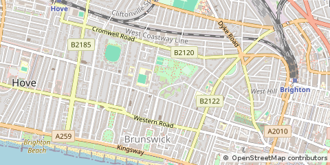 Map of Hove, East Sussex