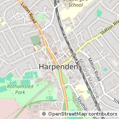 Map of Harpenden, Hertfordshire