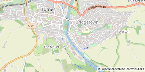 Map of Totnes, Devon