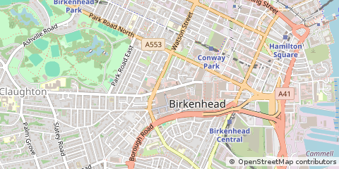 Map of Birkenhead, Merseyside