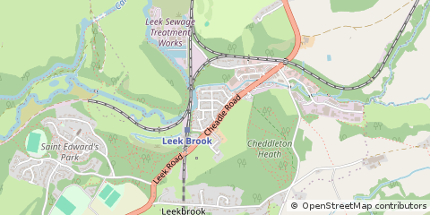 Map of Leek, Staffordshire