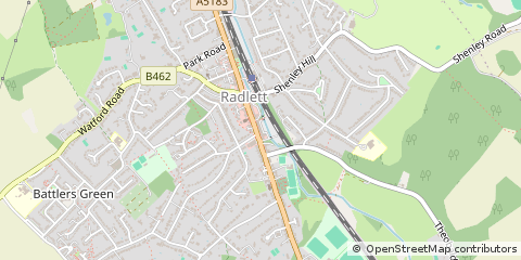 Map of Radlett, Hertfordshire