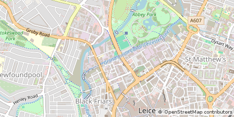 Map of Leicester, Leicestershire