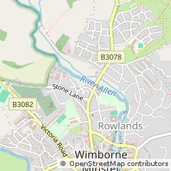 Map of Wimborne, Dorset