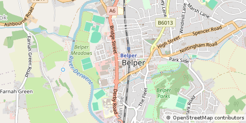 Map of Belper, Derbyshire