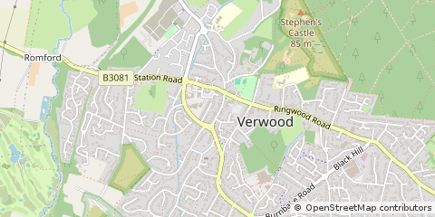 Map of Wimborne, Dorset