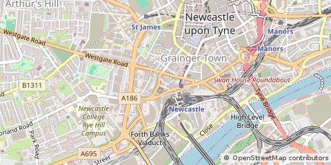 Map of Newcastle Upon Tyne