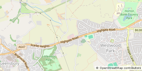 Map of Bradford, West Yorkshire